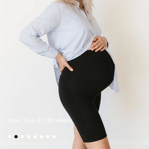 Storq signature maternity bike shorts in black